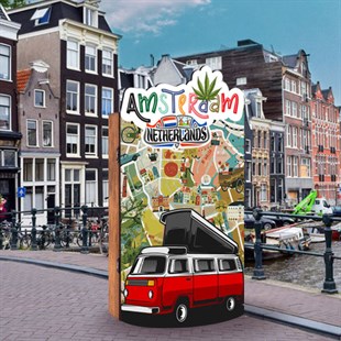 MUYİKA Ahşap El Yapımı Anahtarlık Kutusu Amsterdam ANHRTLK