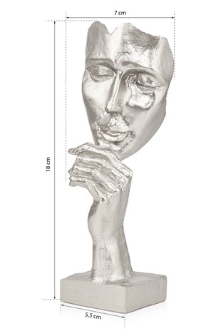 Muyika Bunnela Gümüş Sessiz Mekanizmalı Polyester Biblo Metal Masa Saati 21 x 21 cm Lecture MMS-POB
